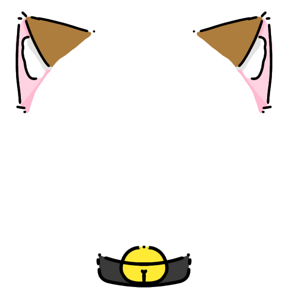 black collar dark orange cat ears Decoration